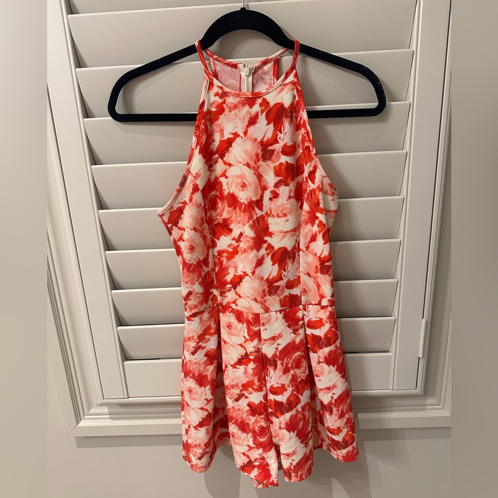 One Clothing Red and White Floral Kids Dress